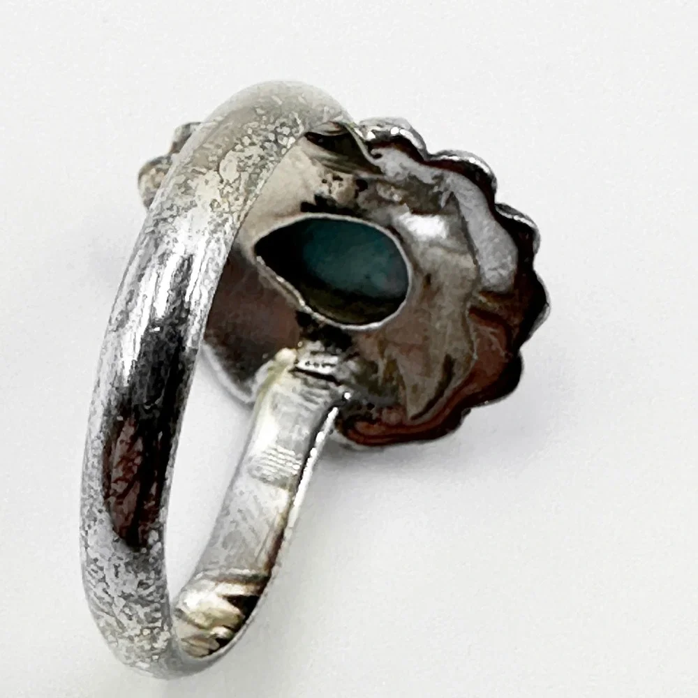 NEW Larimar Teadrop Cut .925 Sterling Silver Ring‎ Sz 8 Bezel Southwestern